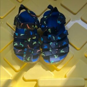Carter's Black Kids Sandals with Multicolor Dinosaur Print